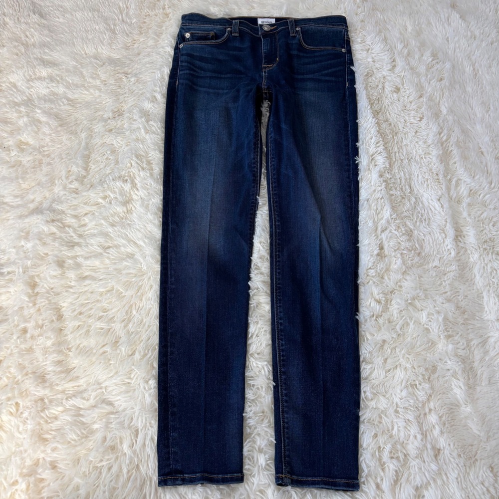 Hudson Jeans Dark Wash Skinny Denim Size 29 Stretch Whiskered Blue Pants